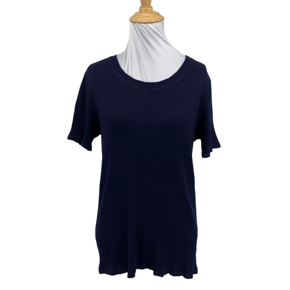 Cloth & Stone Top Womens M Medium Ribbed Short Sleeve Crew Shirt Anthropologie